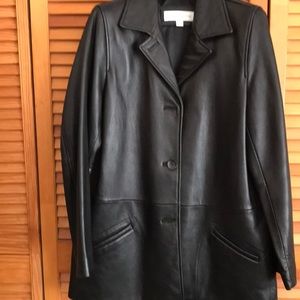 Leather car coat